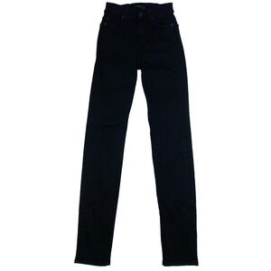 7 For All Mankind Rozie Slim Illusion Luxe Rinsed Black Modal Cotton Jeans 25